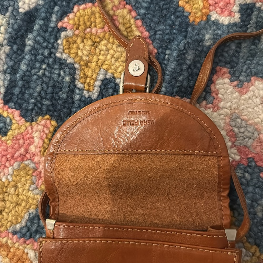 EUC Made in Italy Brown Leather Crossbody Bag - Picture 2 of 5